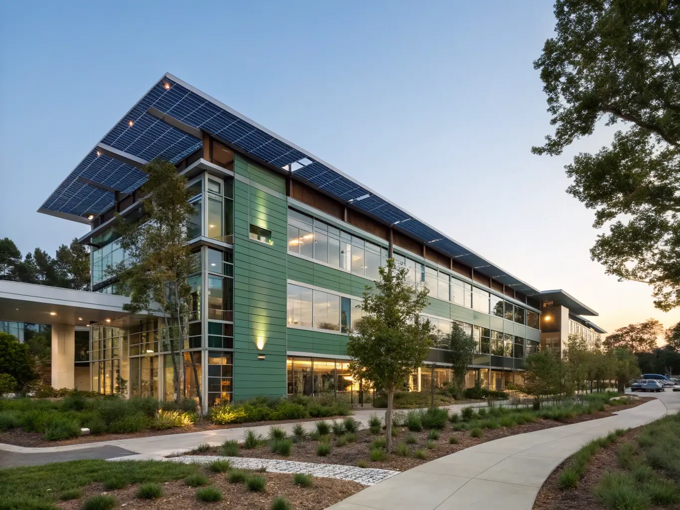 A photograph of a green building in Vancouver, showcasing sustainable construction practices and energy efficiency.